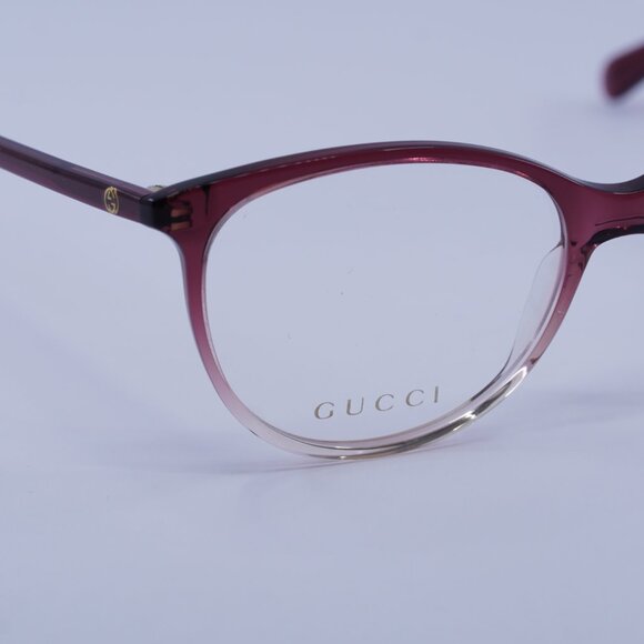 Gucci GG0550O 007 Eyeglasses Burgundy Gradient 53mm Cat Eye Frame - Picture 2 of 12